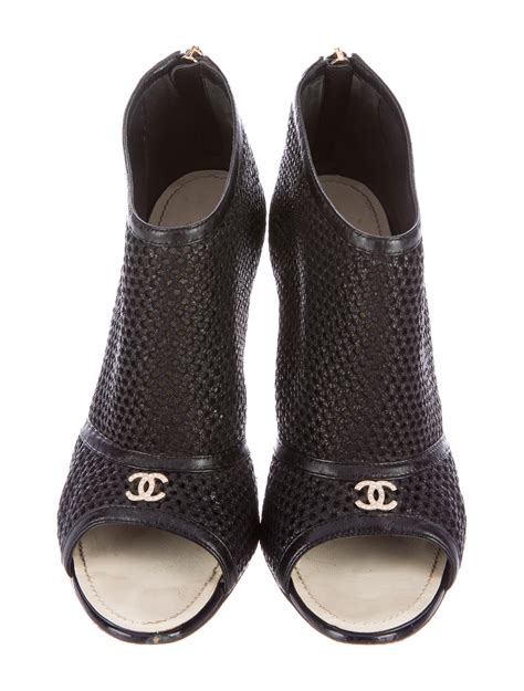 chanel peep toe peach fabric shoe|Chanel Peep Toe .